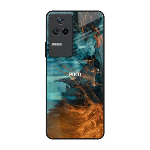 Golden Splash Poco F4 5G Glass Back Cover Online