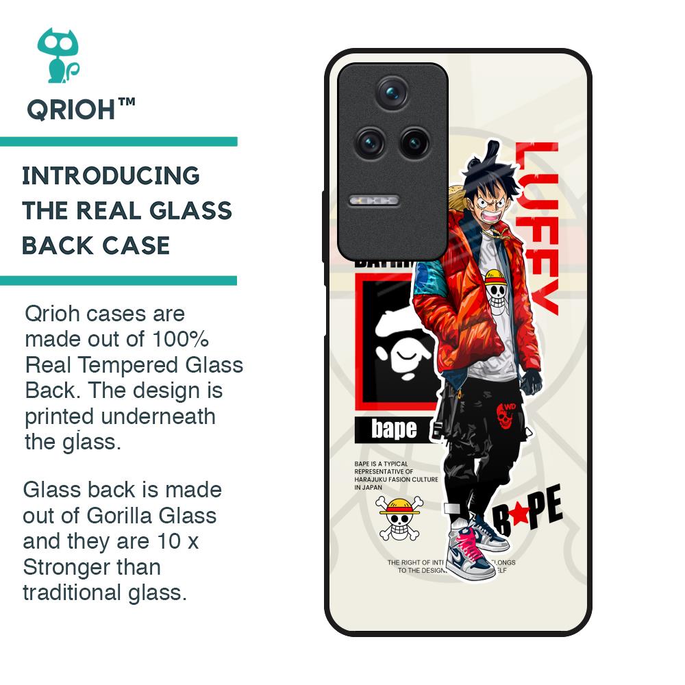 Bape Luffy Glass Case for Poco F4 5G