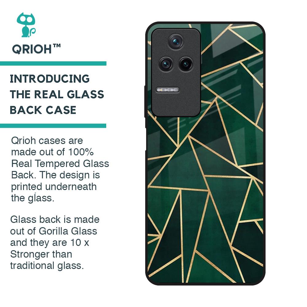 Abstract Green Glass Case For Poco F4 5G