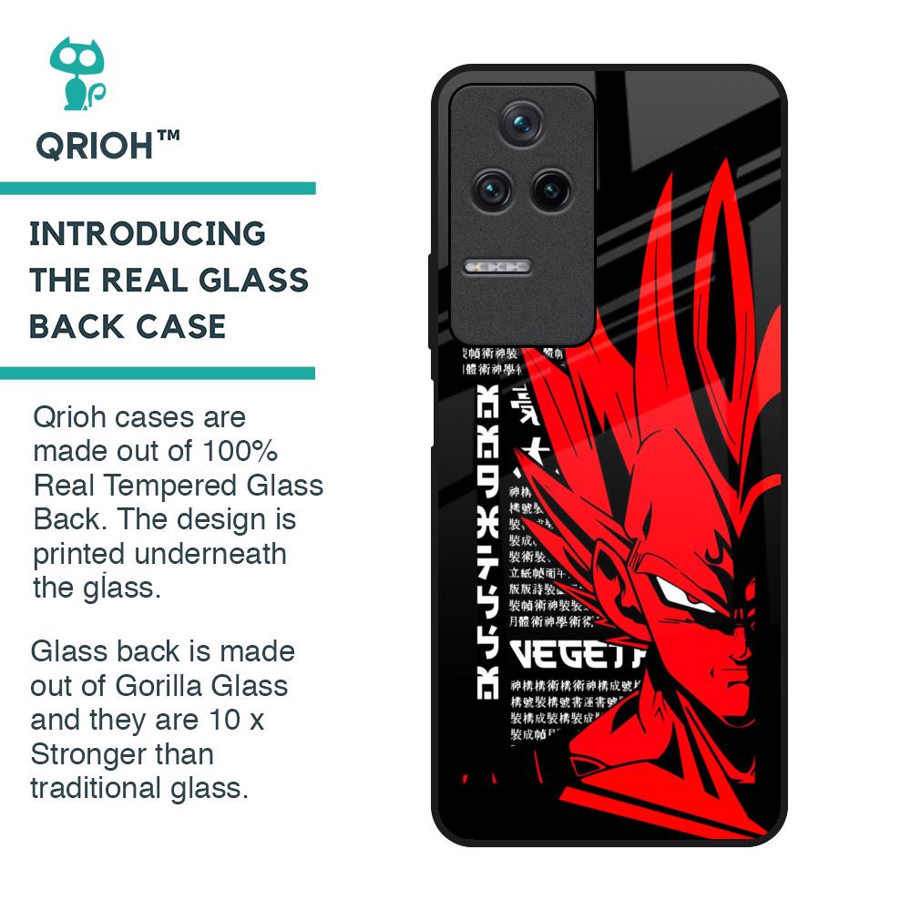 Red Vegeta Glass Case for Poco F4 5G