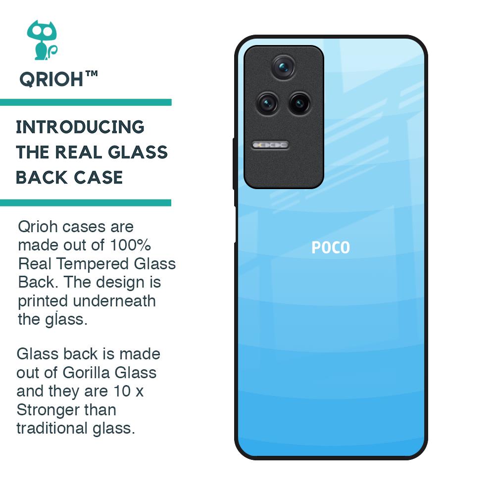Wavy Blue Pattern Glass Case for Poco F4 5G