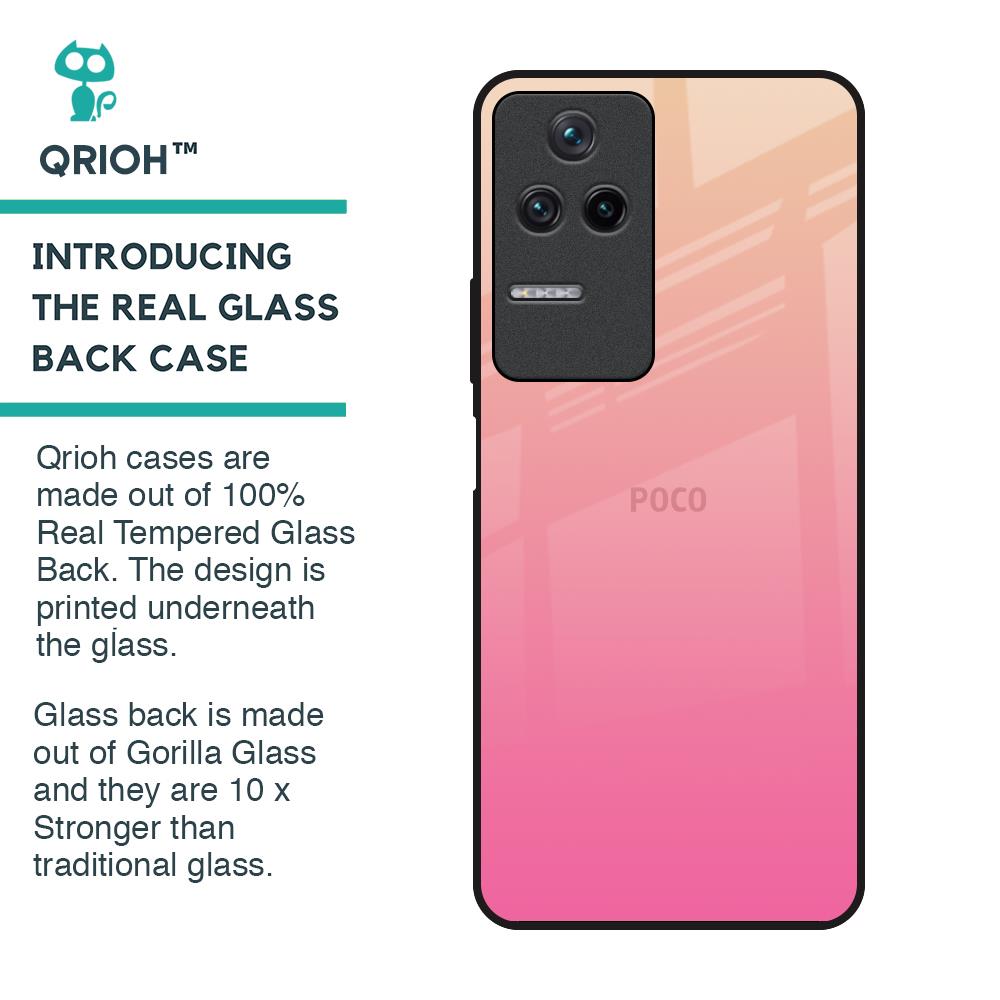Pastel Pink Gradient Glass Case For Poco F4 5G