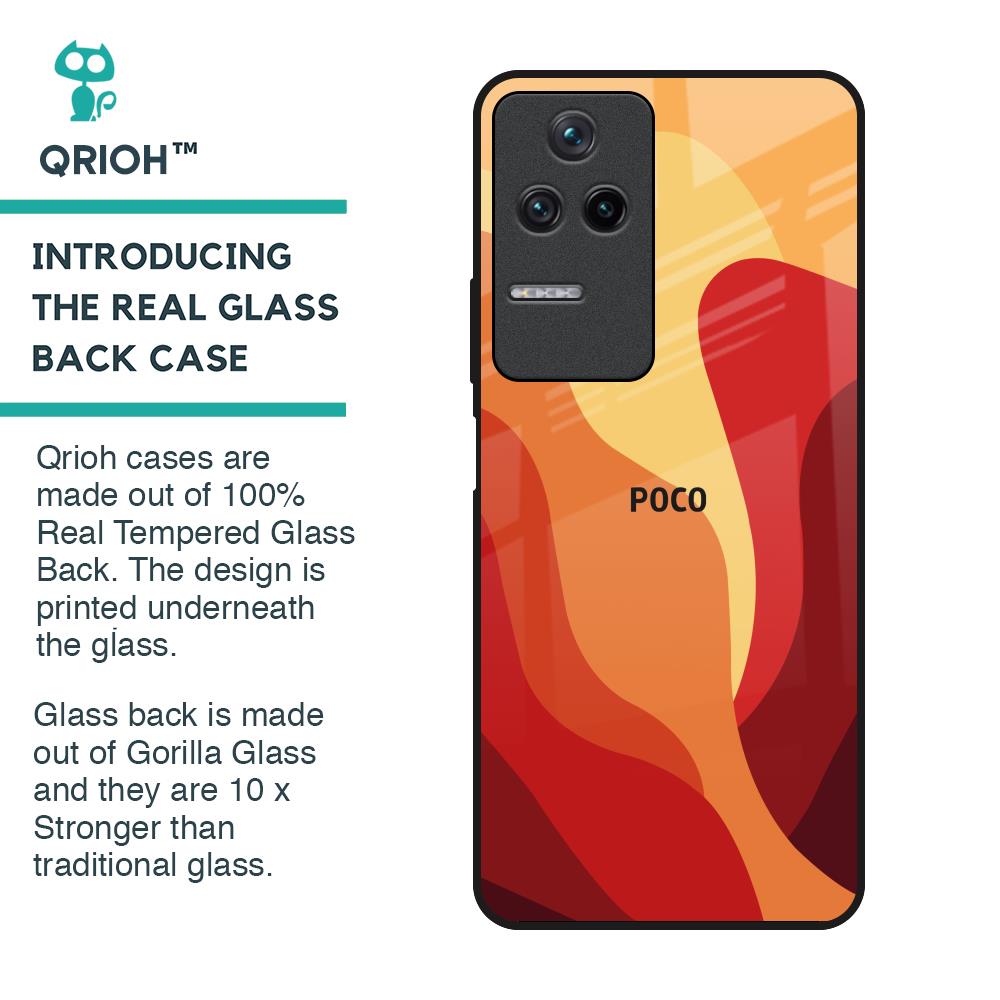 Magma Color Pattern Glass Case for Poco F4 5G