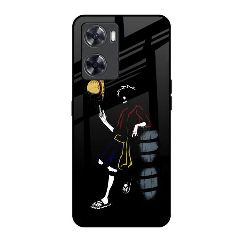 Luffy Line Art Oppo A57 4G Glass Back Cover Online