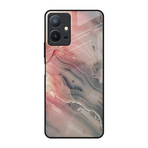Pink And Grey Marble Vivo T1 5G Glass Back Cover Online