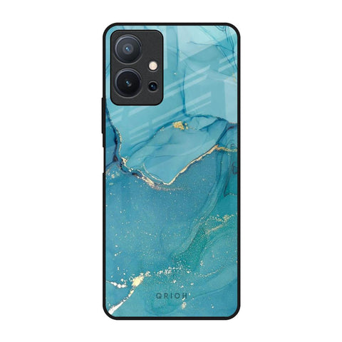 Blue Golden Glitter Vivo T1 5G Glass Back Cover Online