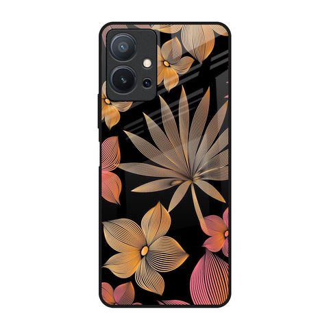 Lines Pattern Flowers Vivo T1 5G Glass Back Cover Online