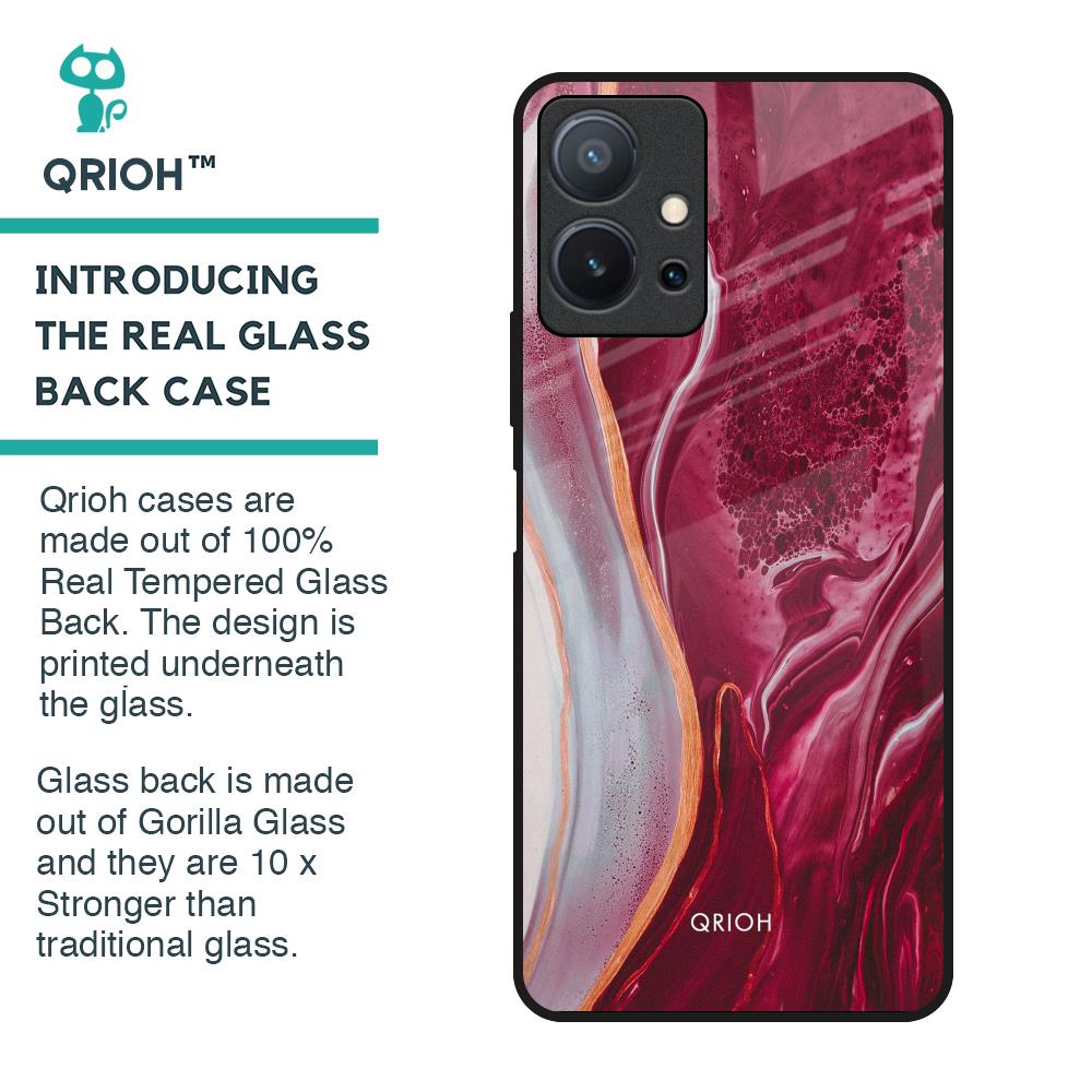 Crimson Ruby Glass Case for Vivo T1 5G