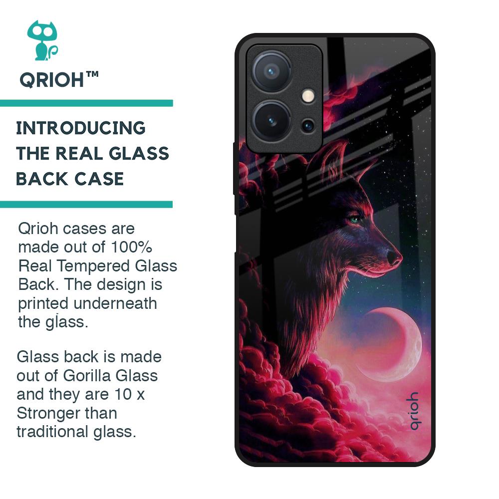 Moon Wolf Glass Case for Vivo T1 5G