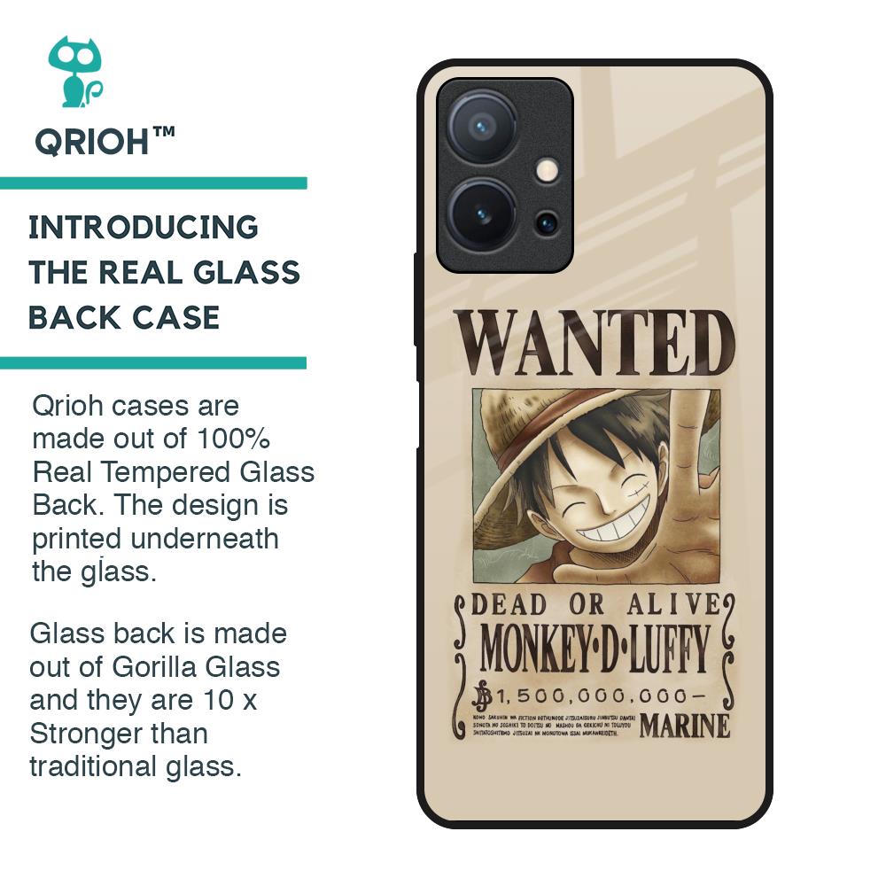 Luffy Wanted Glass Case for Vivo T1 5G