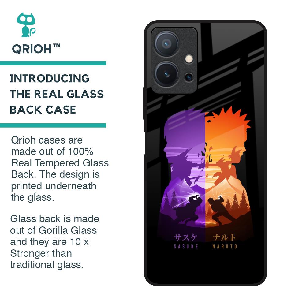 Minimalist Anime Glass Case for Vivo T1 5G