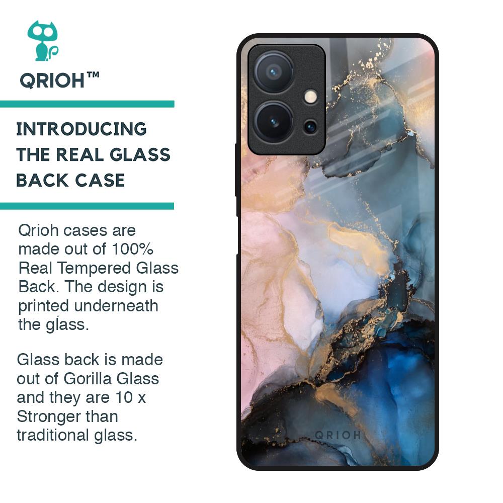 Marble Ink Abstract Glass Case for Vivo T1 5G