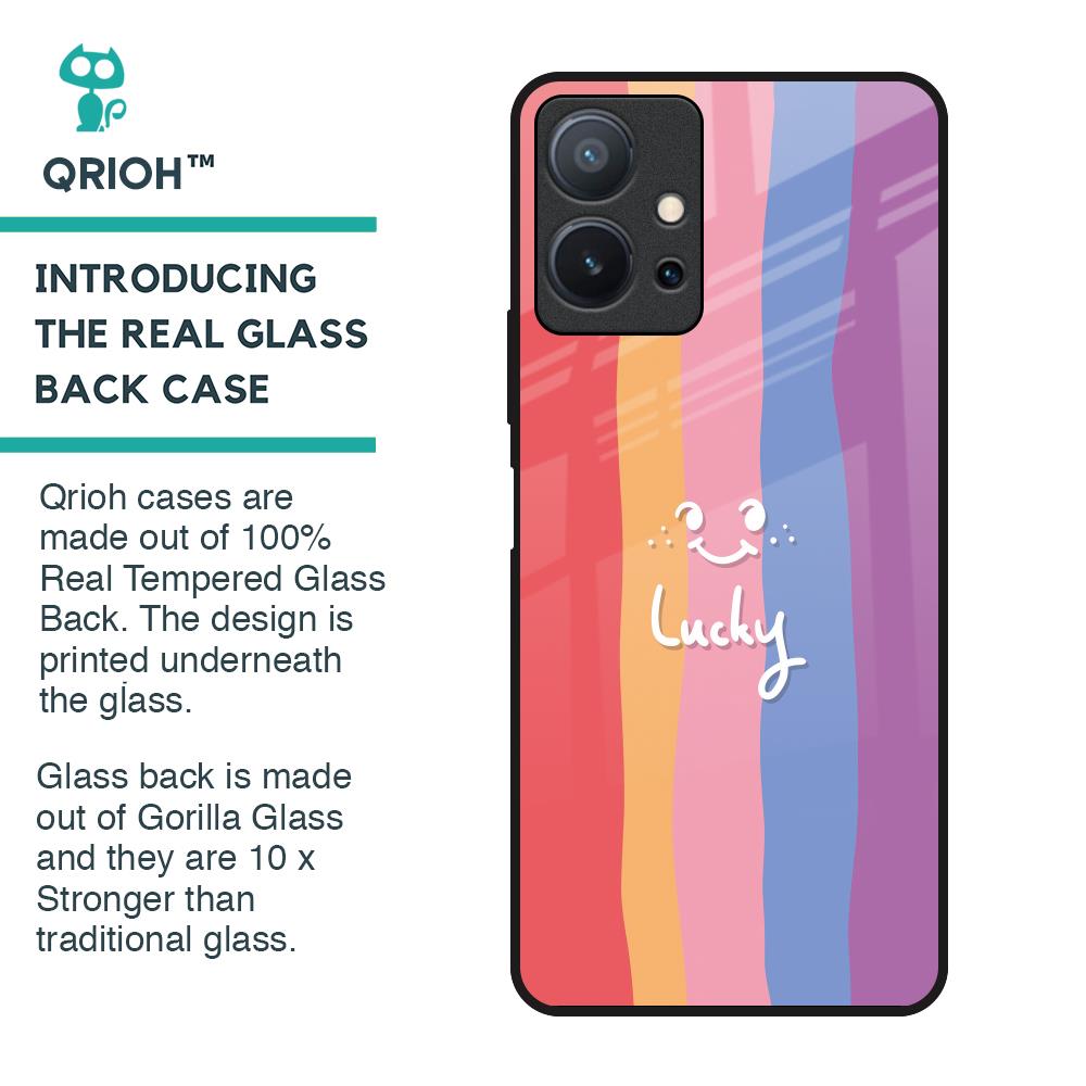 Lucky Abstract Glass Case for Vivo T1 5G
