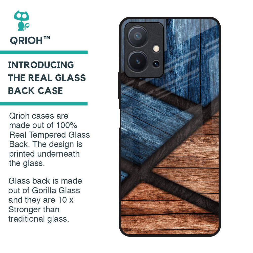 Wooden Tiles Glass Case for Vivo T1 5G