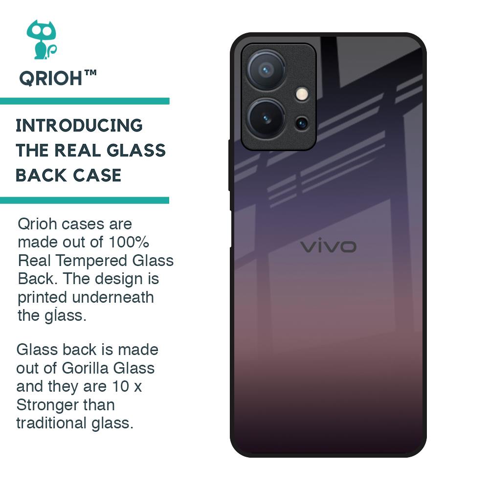 Grey Ombre Glass Case for Vivo T1 5G