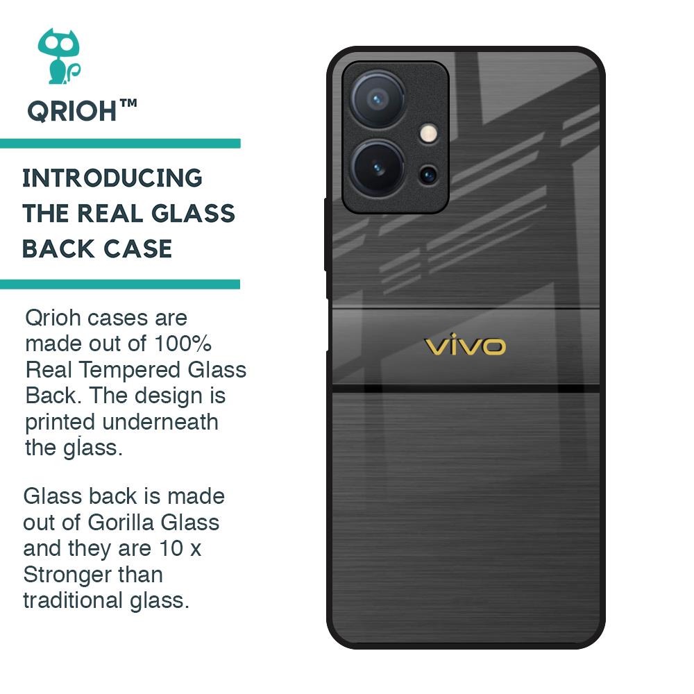 Grey Metallic Glass Case For Vivo T1 5G