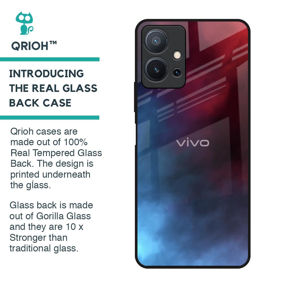 Smokey Watercolor Glass Case for Vivo T1 5G