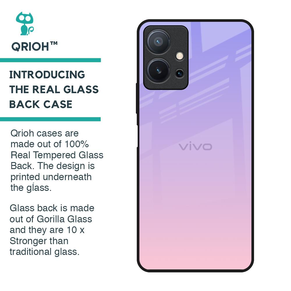 Lavender Gradient Glass Case for Vivo T1 5G