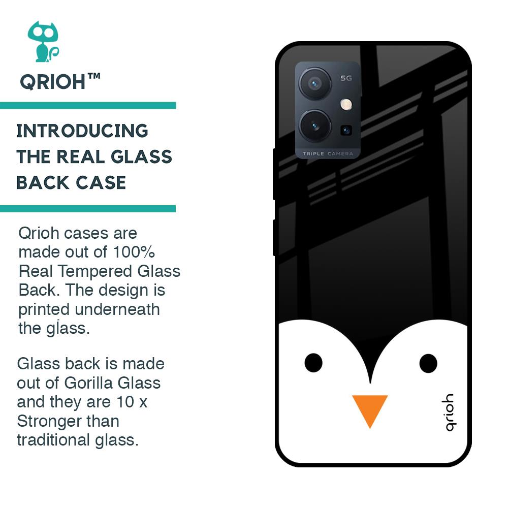 Cute Penguin Glass Case for Vivo T1 5G