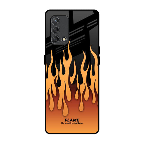 Fire Flame Oppo F19s Glass Back Cover Online