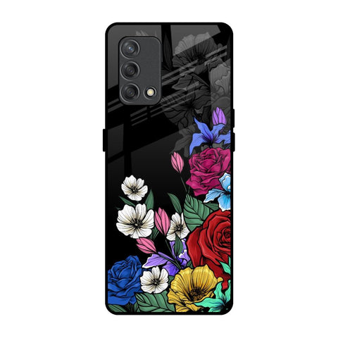 Rose Flower Bunch Art Oppo F19s Glass Back Cover Online