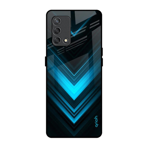 Vertical Blue Arrow Oppo F19s Glass Back Cover Online