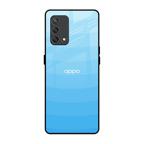 Wavy Blue Pattern Oppo F19s Glass Back Cover Online