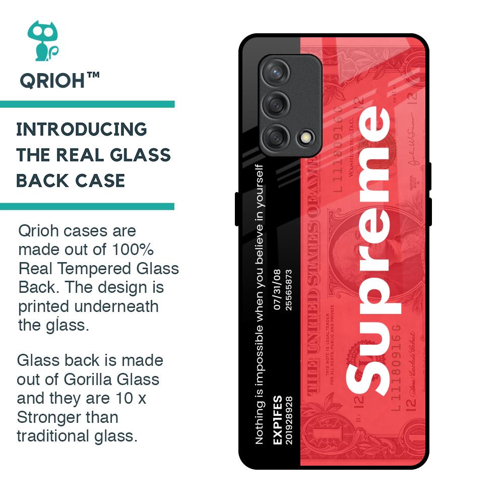 Supreme Ticket Glass Case for Oppo F19s