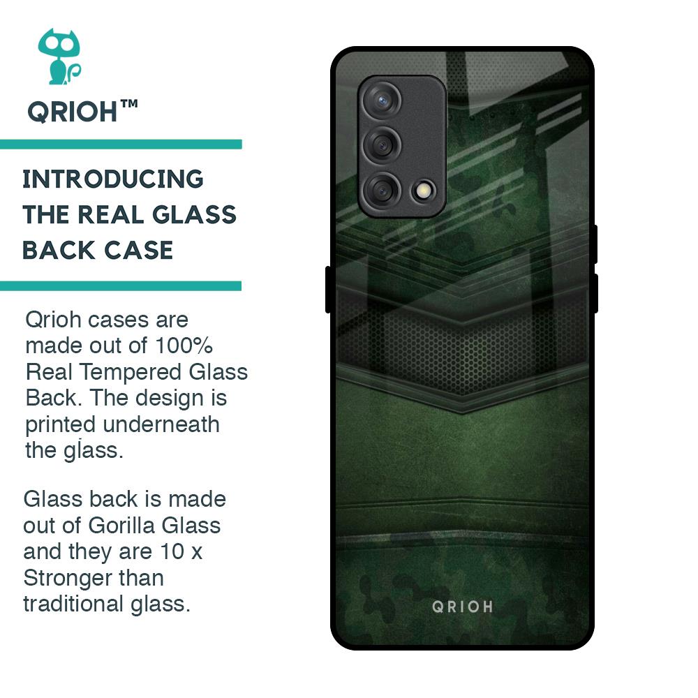 Green Leather Glass Case for Oppo F19s