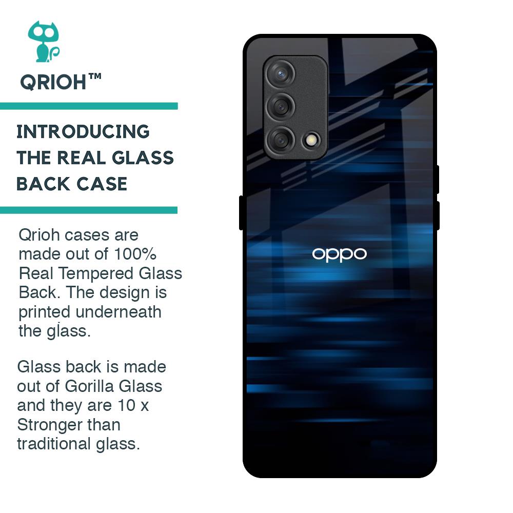 Blue Rough Abstract Glass Case for Oppo F19s