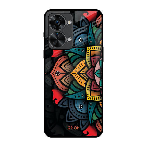Retro Gorgeous Flower OnePlus Nord 2T 5G Glass Back Cover Online