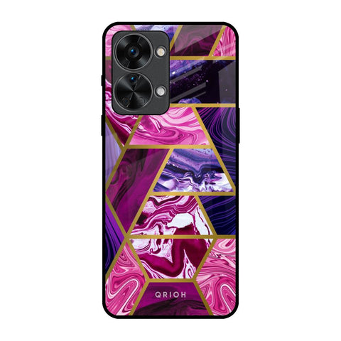 Electroplated Geometric Marble OnePlus Nord 2T 5G Glass Back Cover Online