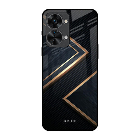 Sleek Golden & Navy OnePlus Nord 2T 5G Glass Back Cover Online