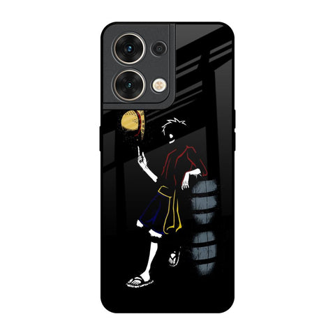 Luffy Line Art Oppo Reno8 5G Glass Back Cover Online