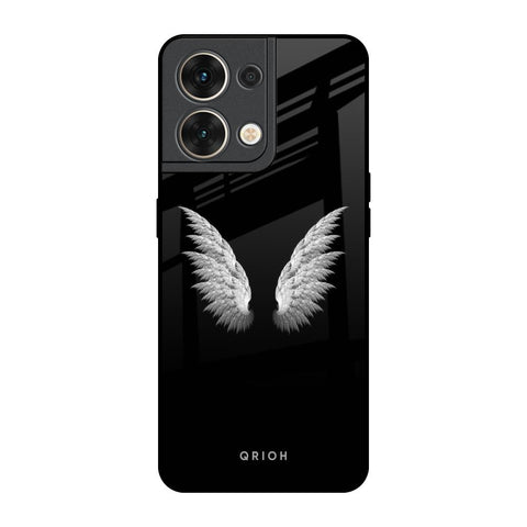 White Angel Wings Oppo Reno8 5G Glass Back Cover Online