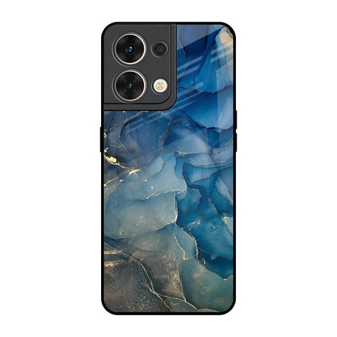 Blue Cool Marble Oppo Reno8 5G Glass Back Cover Online