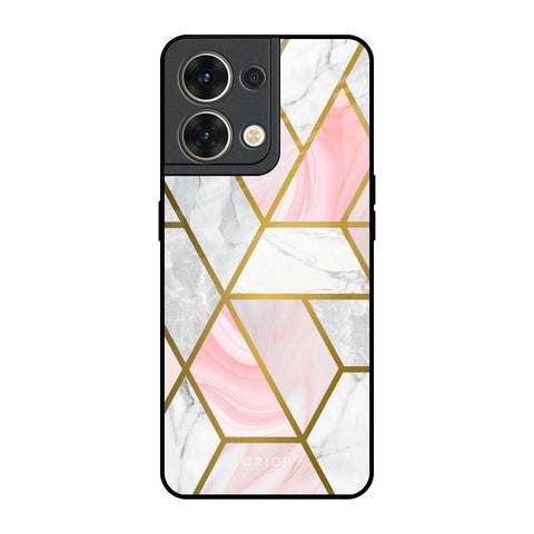 Geometrical Marble Oppo Reno8 5G Glass Back Cover Online