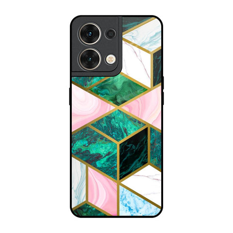 Seamless Green Marble Oppo Reno8 5G Glass Back Cover Online
