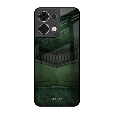 Green Leather Oppo Reno8 5G Glass Back Cover Online
