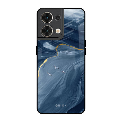 Deep Ocean Marble Oppo Reno8 5G Glass Back Cover Online