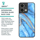 Vibrant Blue Marble Glass Case for Oppo Reno8 5G