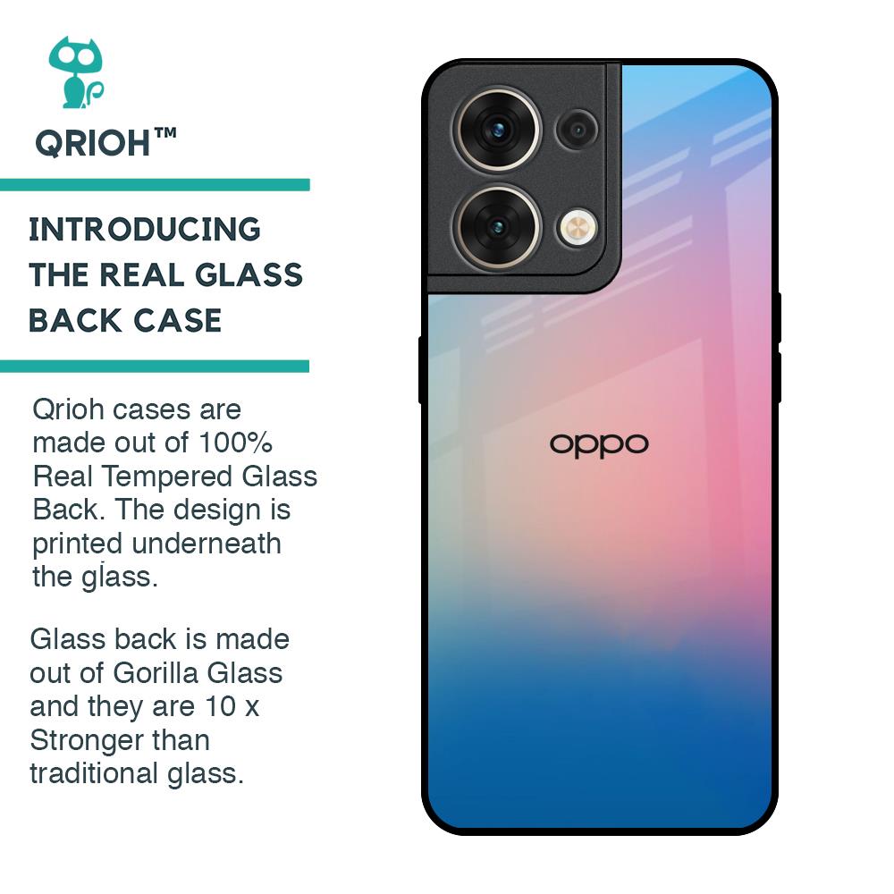 Blue & Pink Ombre Glass case for Oppo Reno8 5G