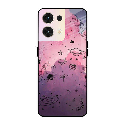 Space Doodles Oppo Reno8 5G Glass Cases & Covers Online