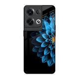 Half Blue Flower Oppo Reno8 Pro 5G Glass Back Cover Online