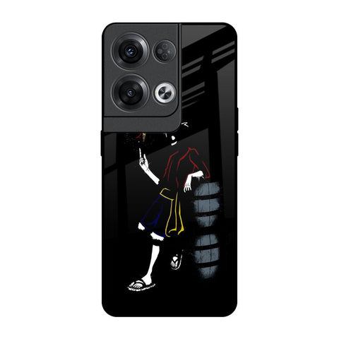 Luffy Line Art Oppo Reno8 Pro 5G Glass Back Cover Online