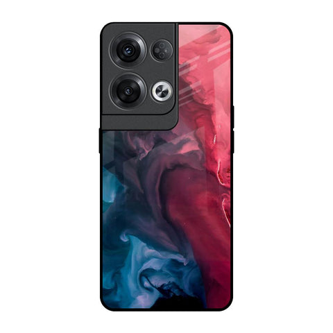 Blue & Red Smoke Oppo Reno8 Pro 5G Glass Back Cover Online