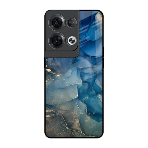 Blue Cool Marble Oppo Reno8 Pro 5G Glass Back Cover Online