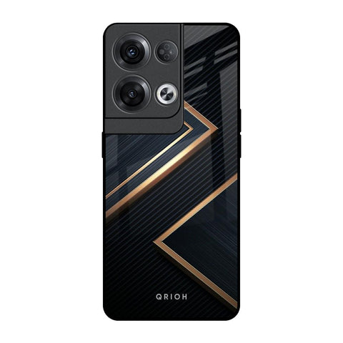 Sleek Golden & Navy Oppo Reno8 Pro 5G Glass Back Cover Online