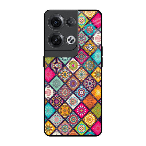 Multicolor Mandala Oppo Reno8 Pro 5G Glass Back Cover Online