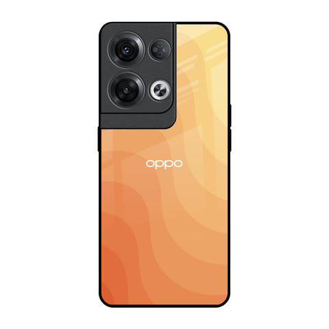 Orange Curve Pattern Oppo Reno8 Pro 5G Glass Back Cover Online